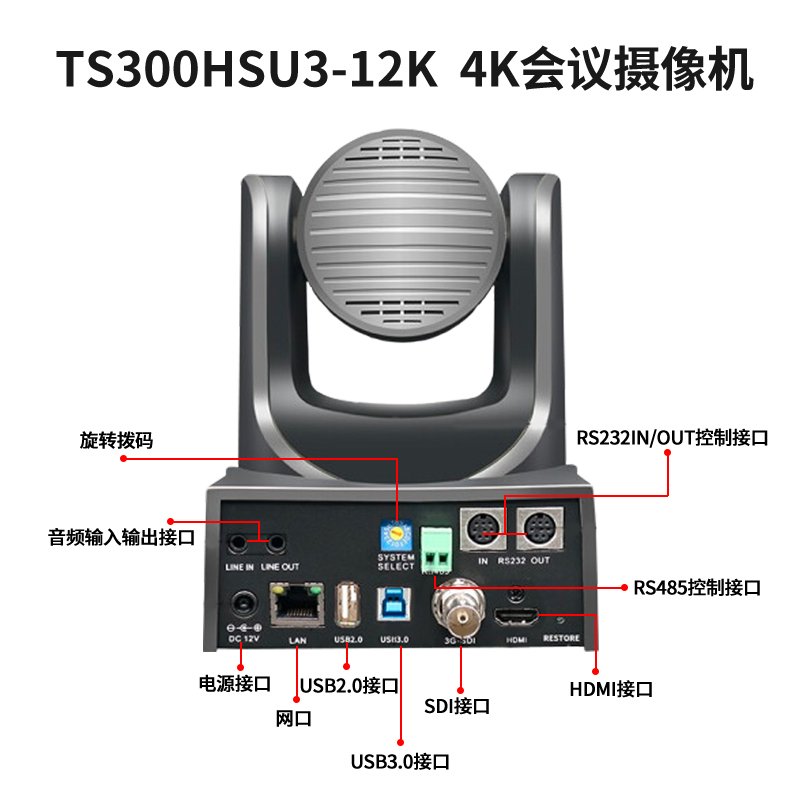 同三维TS300HSU3超高清4K视频会议摄像机