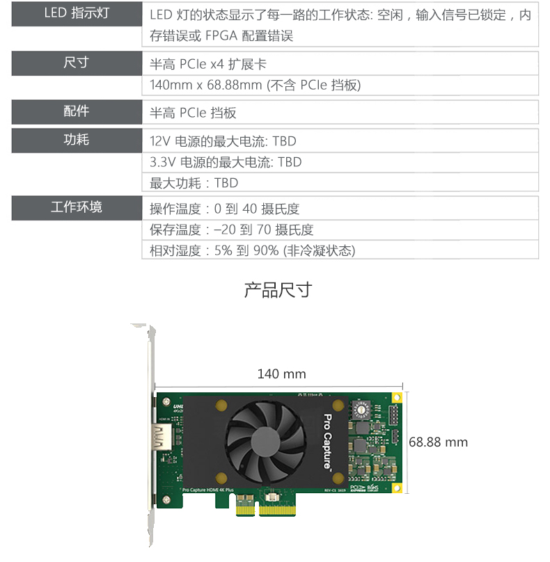4K超高清音视频HDMI采集卡规格参数尺寸篇