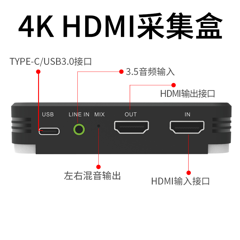同三维T5015UHK单路TYPE-C/USB3.0免驱4K HDMI采集盒