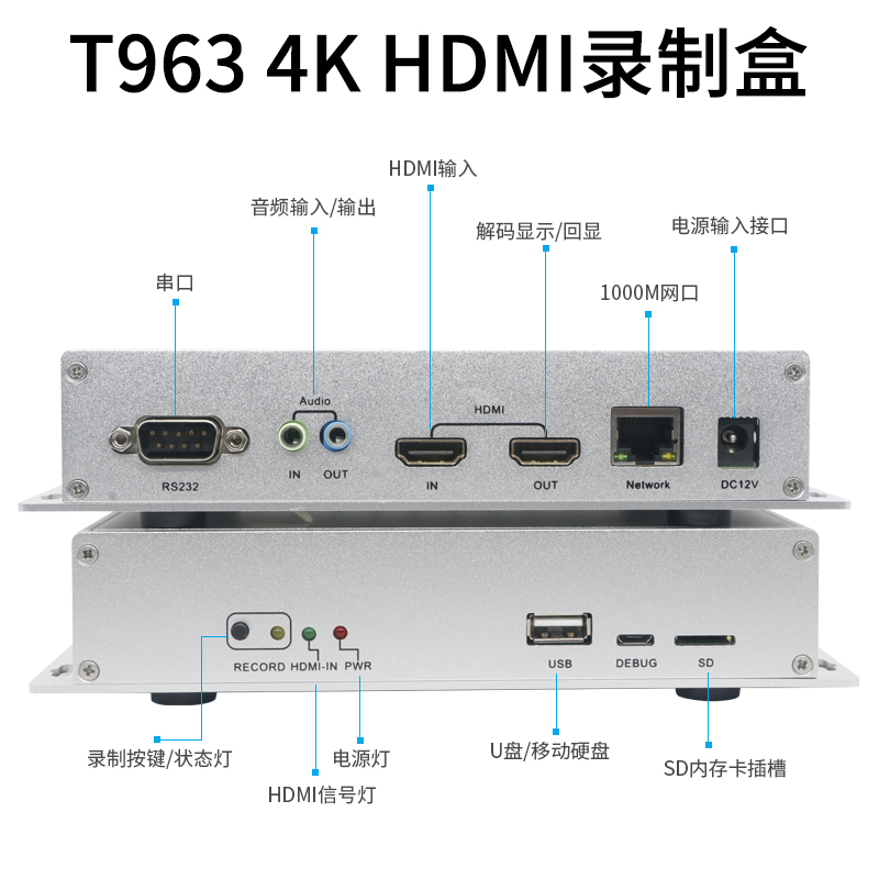 同三维T963单路4K30HDMI录制盒