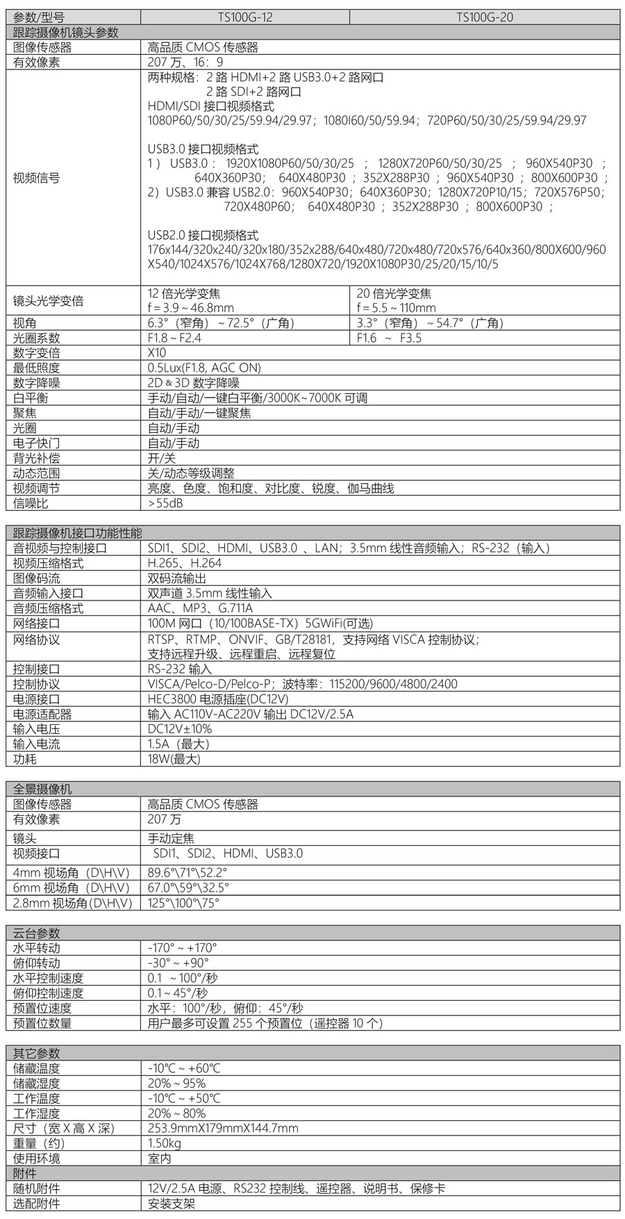 TS100G教育类智能跟踪摄像机