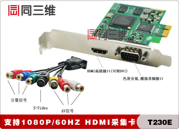 T230E DVI/HDMI/色差分量高清音视频采集卡（已停产）