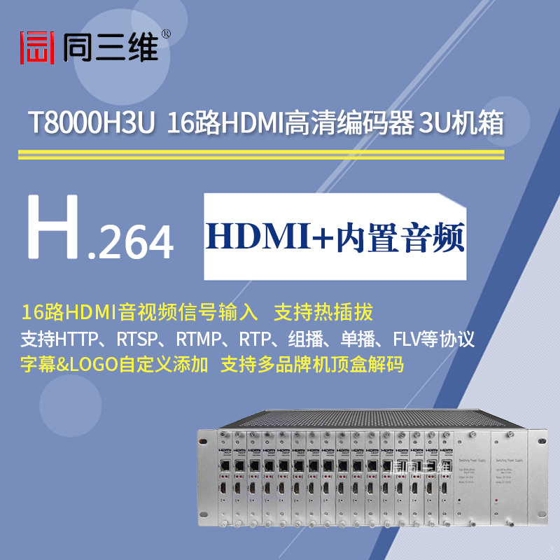 T8000H3U高清16路HDMI编码器3U机箱