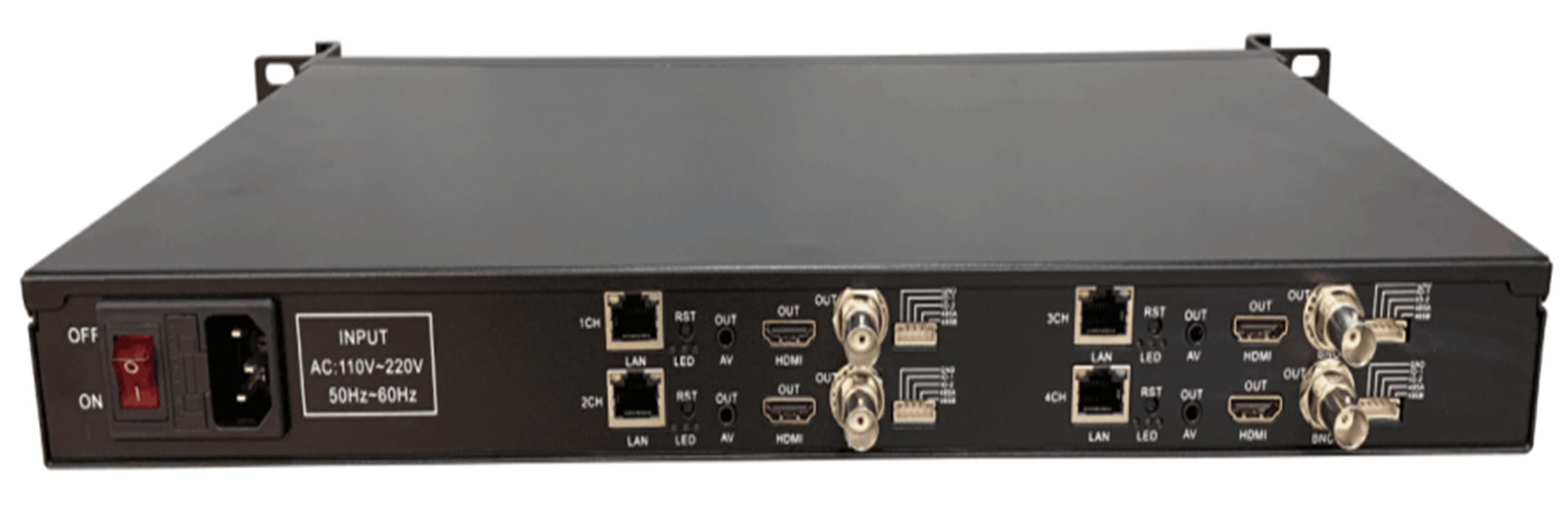 同三维T80004JEHA-41U/1U机箱机架式解码器HDMI+AV输出4个解码模块