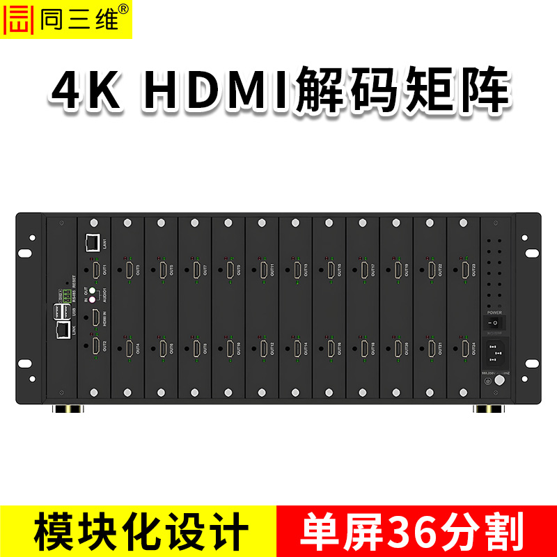 同三维T80004JEHH系列36分割插卡式高清网络解码矩阵