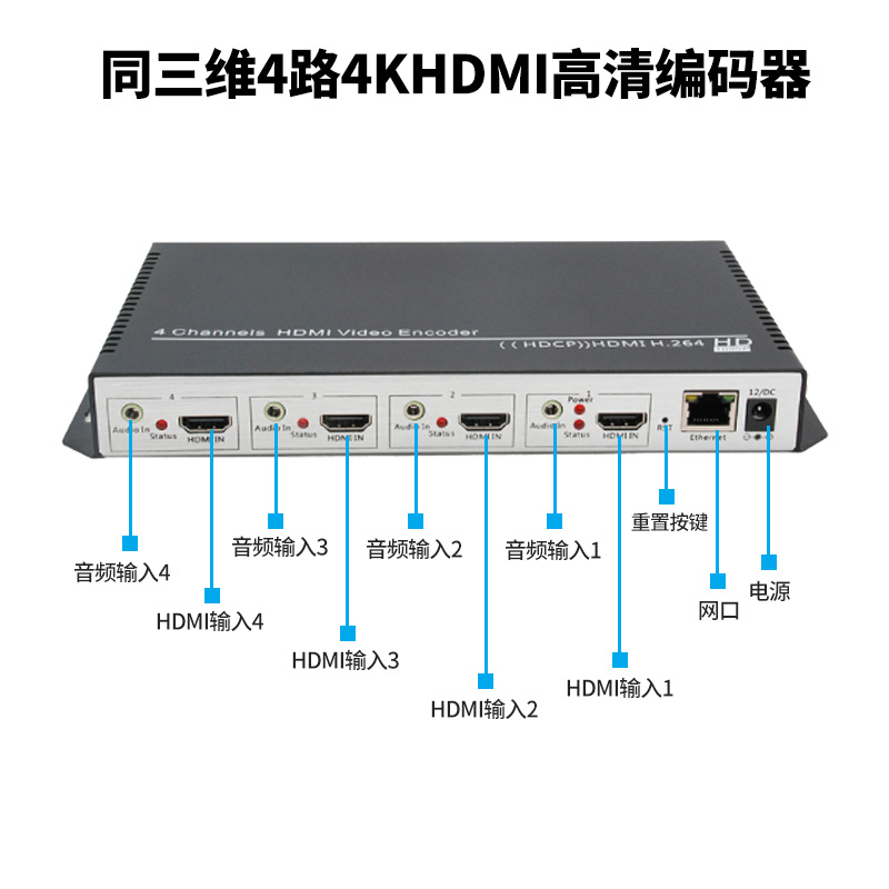 同三维T80001HK4四路4K30HDMI H.264编码器